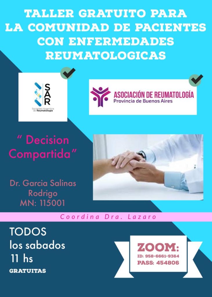 Taller gratuito para la comunidad de pacientes con enfermedades reumatológicas