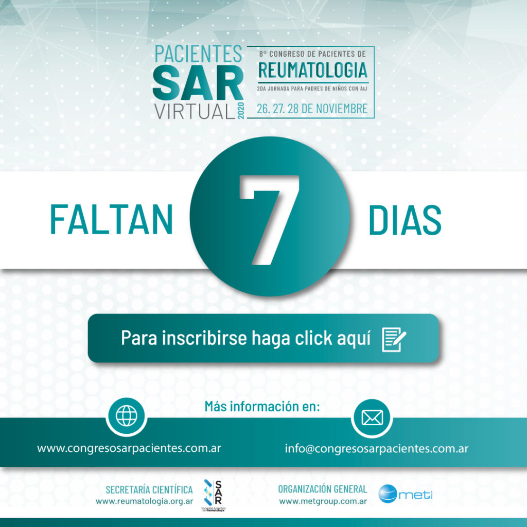 Congreso de Pacientes, Faltan 7 días ¡¡INSCRIBITE JUNTO A TU FAMILIA!!