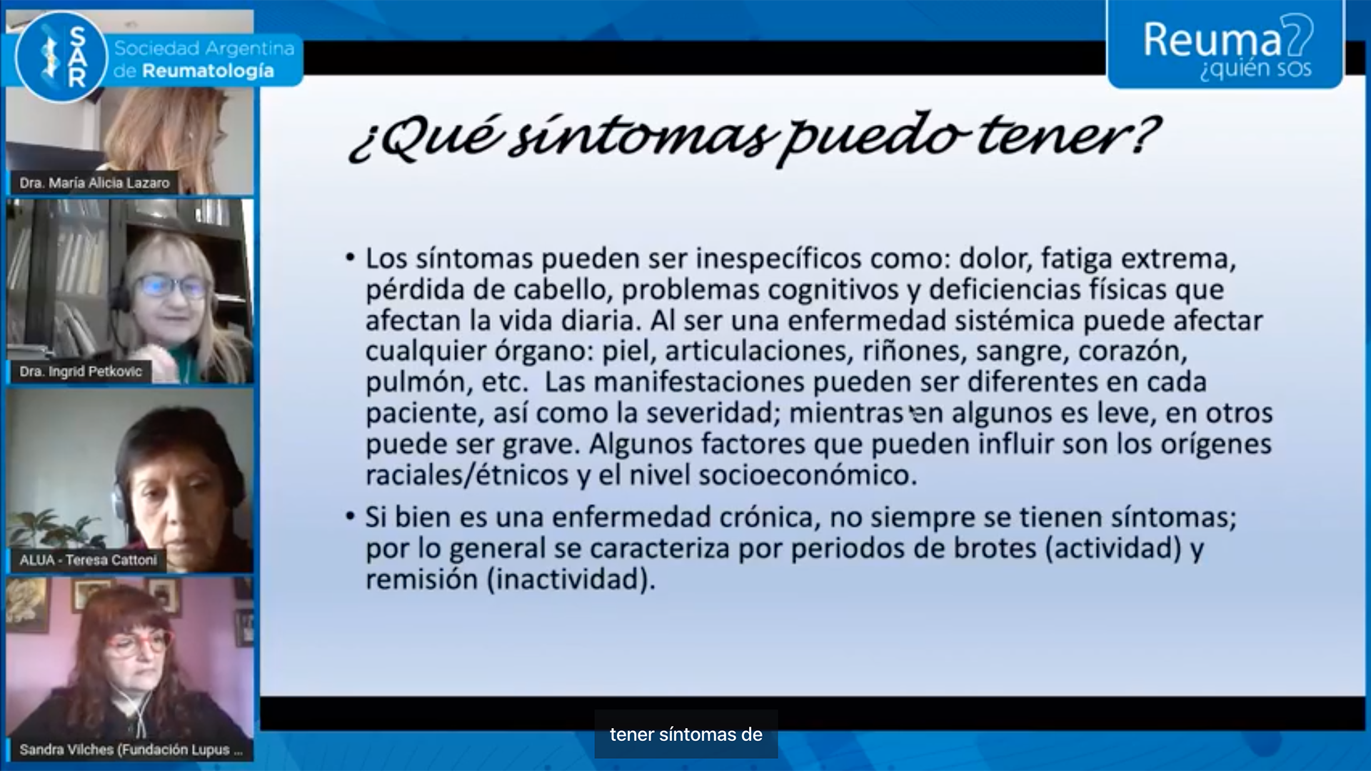 Taller Nacional para Pacientes con Enfermedades Reumatológicas 2022 – Clase Nº 4