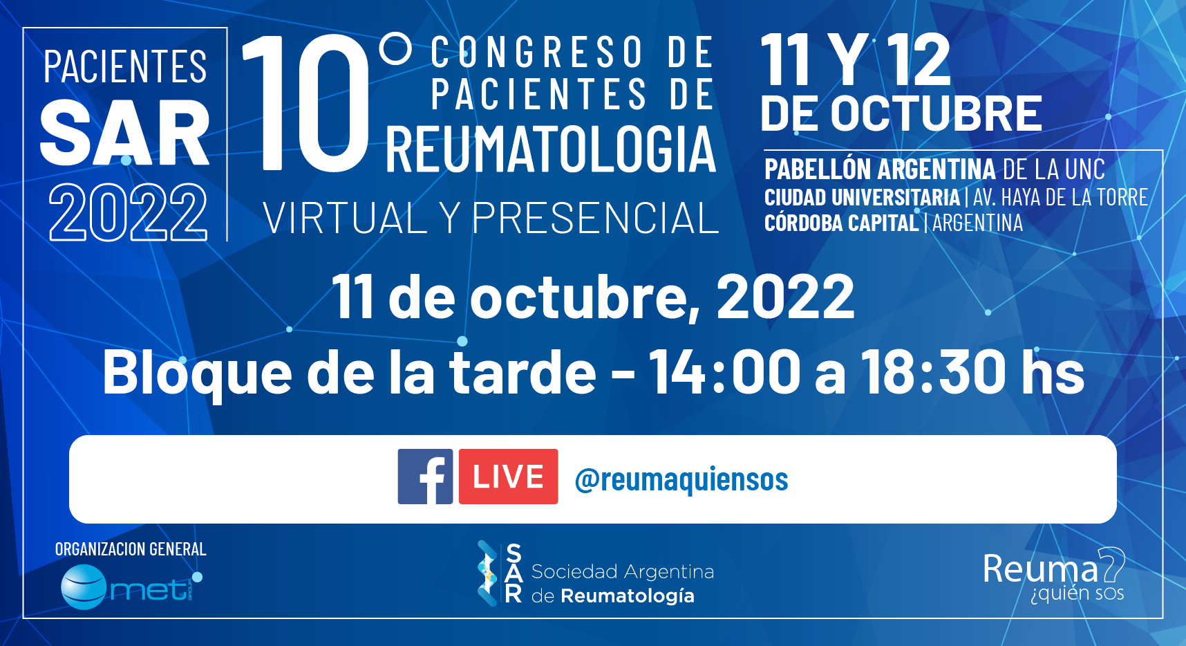 10º Congreso Nacional de Pacientes de Reumatología – Sesión 11/10 – 14:00 A 18:00 hs.