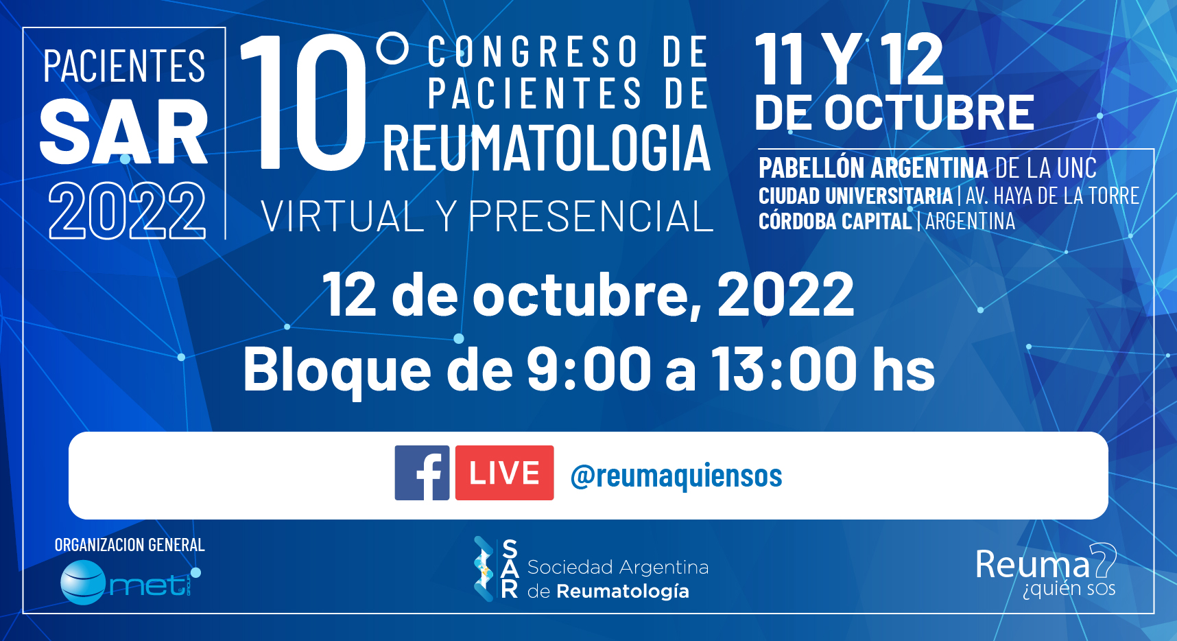 10º Congreso Nacional de Pacientes de Reumatología – Sesión 12/10 – 09:00 A 13:30 hs.